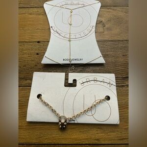 Urban Outfitters Gold body necklace and heart charm Necklace Set